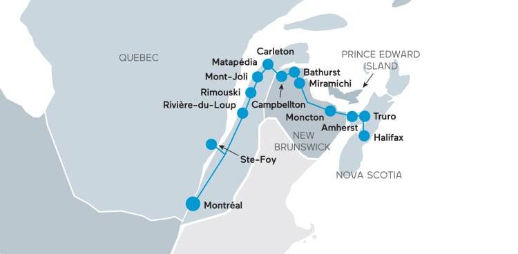 how to get from cruise terminal to airport in quebec city